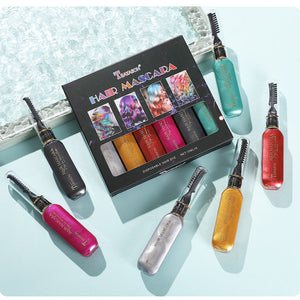 6 PCS Temporary Hair Mascara Instantly Hair Color Dye Brush, Great Gift for Girls, Women