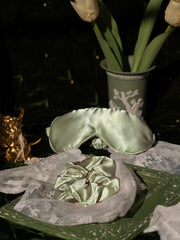 Load image into Gallery viewer, 5 In One Satin Sleep Set - Pillow Case/Eye Cover/Slippers/Scrunchies/Hairband
