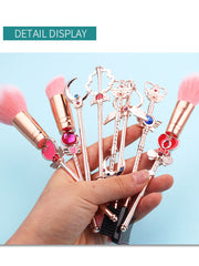 Load image into Gallery viewer, 8 In 1 Sailor Moon Makeup Brush Set with Dust Bag
