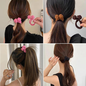4 Pcs High Elastic Hair Ties with Knot Ball for Women Teen Girls Hair Accessories