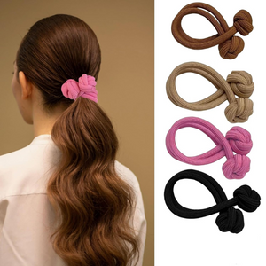 4 Pcs High Elastic Hair Ties with Knot Ball for Women Teen Girls Hair Accessories